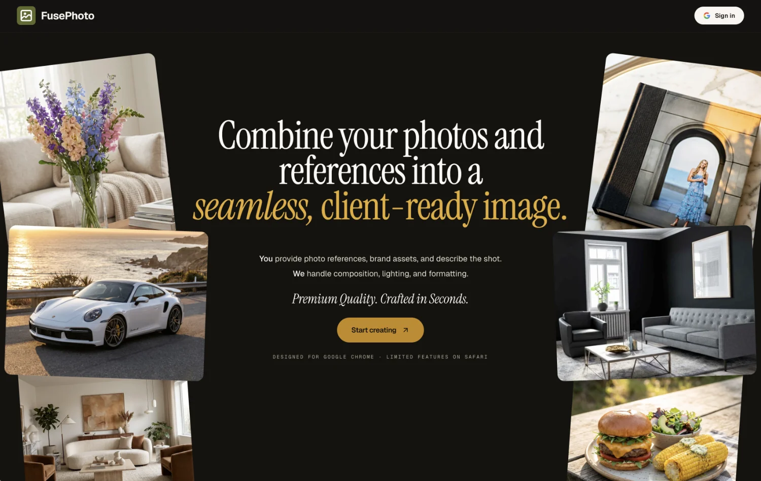 FusePhoto — AI-powered hi-res photo generator for brand assets