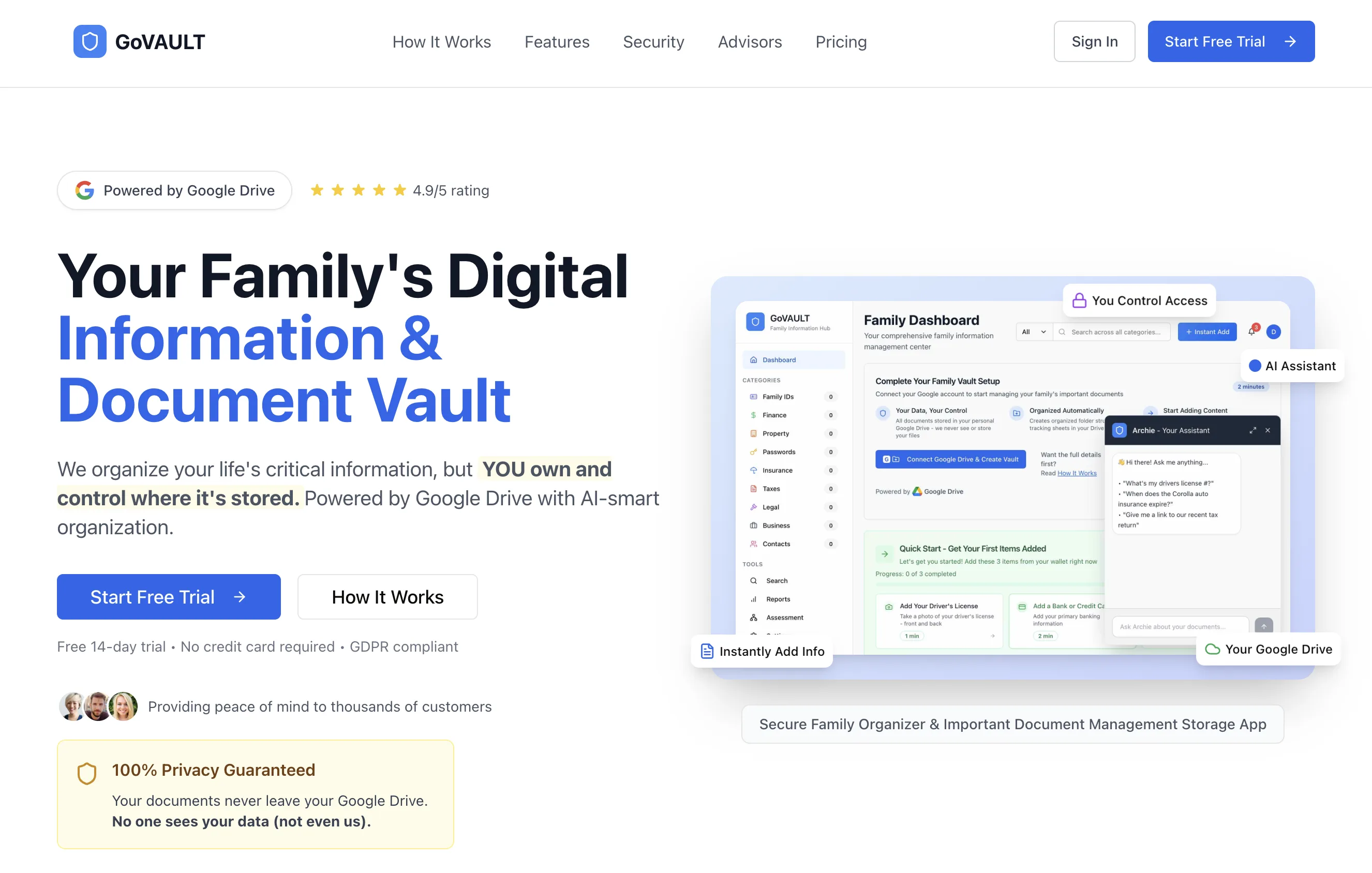 GoVault — family digital document vault powered by Google Drive