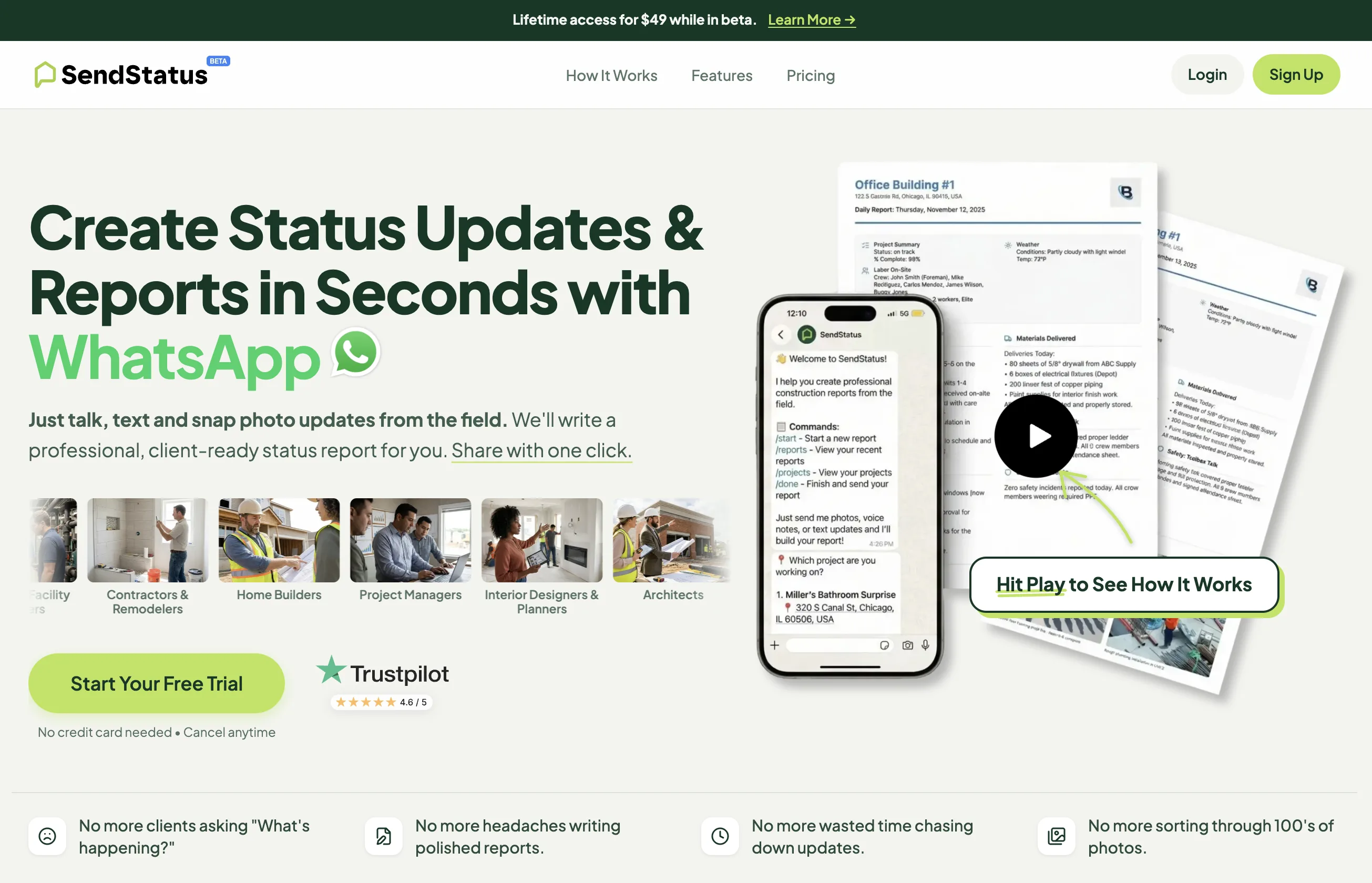 SendStatus — create professional status updates via WhatsApp