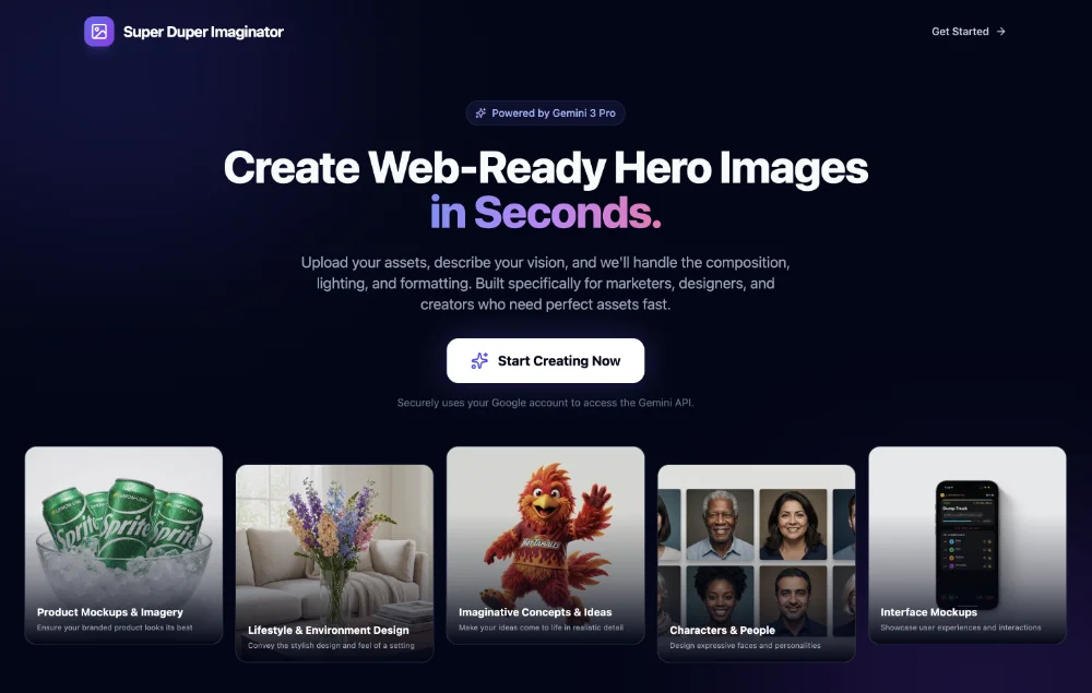 Super Duper Imaginator — AI-powered web-ready image and asset generator