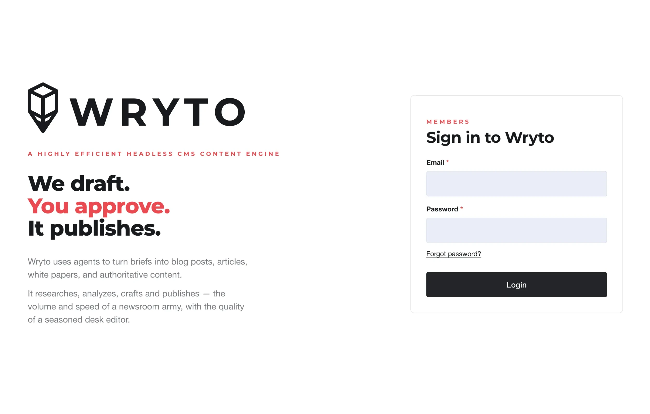 WRYTO 2.0 — headless CMS run by AI agents
